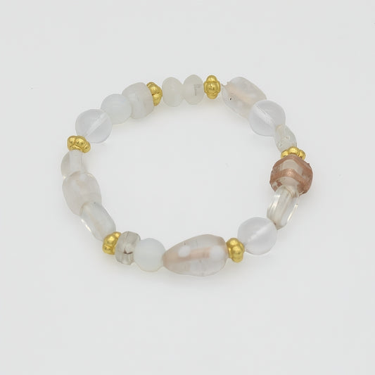 Opal Glass Bead Bracelet