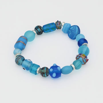 Sky Blue Glass Bead Bracelet
