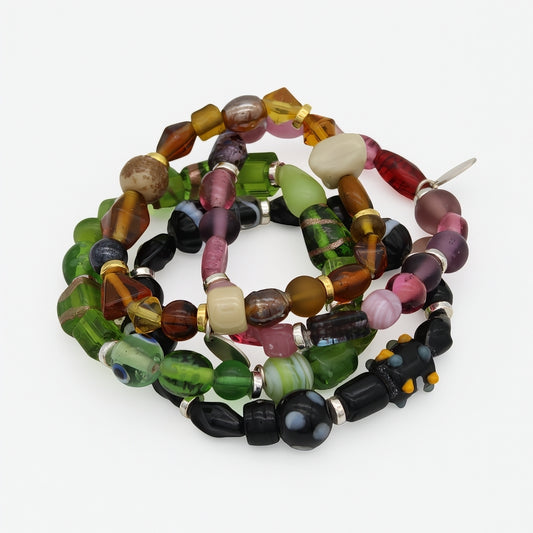 Black Glass Bead Bracelet