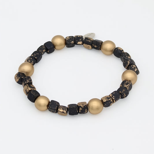 Black and Gold Speckle Bracelet