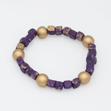 Purple and Gold Speckle Bracelet