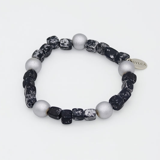 Black and Silver Speckle Bracelet