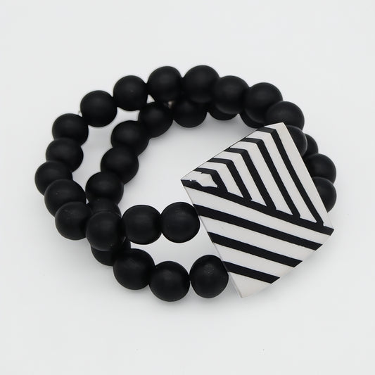 Metro Stripe Double Strand Bracelet