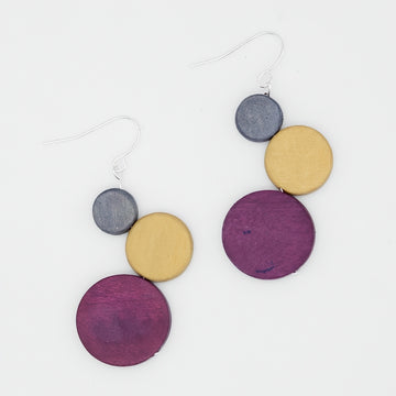 Purple and Mustard Beckett Bubble Earrings