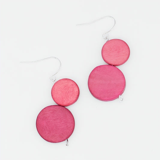 Bubblegum Georgie Two Bead Drop Earrings