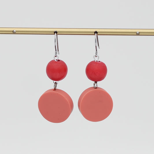 Peach Duo Dangles Earring