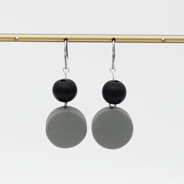 Gray Duo Dangles Earring