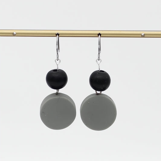 Gray Duo Dangles Earring
