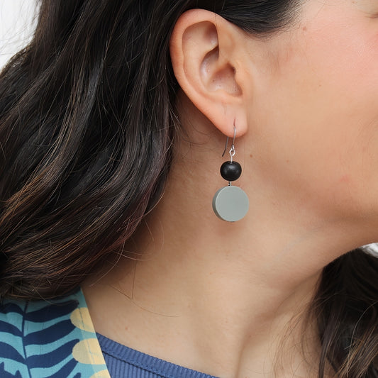 Gray Duo Dangles Earring