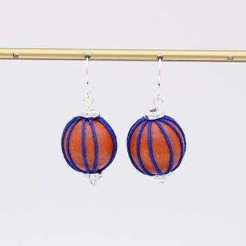 Orange Thread Wrapped Earring