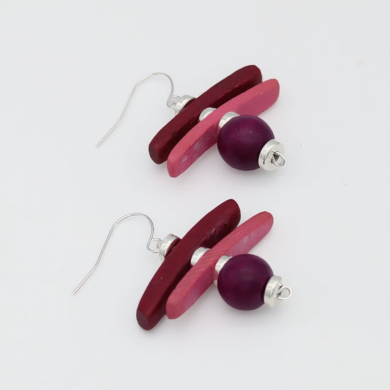 Fuchsia Skylar Coastal Aura Earrings - Sylca Designs - Chunky Jewelry 