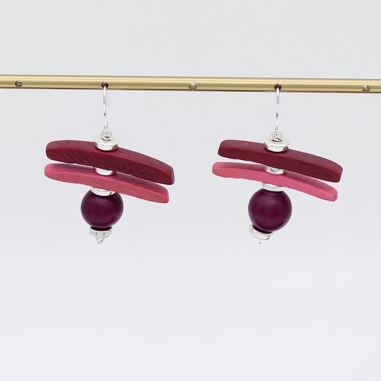 Fuchsia Skylar Coastal Aura Earrings - Sylca Designs - Chunky Jewelry 