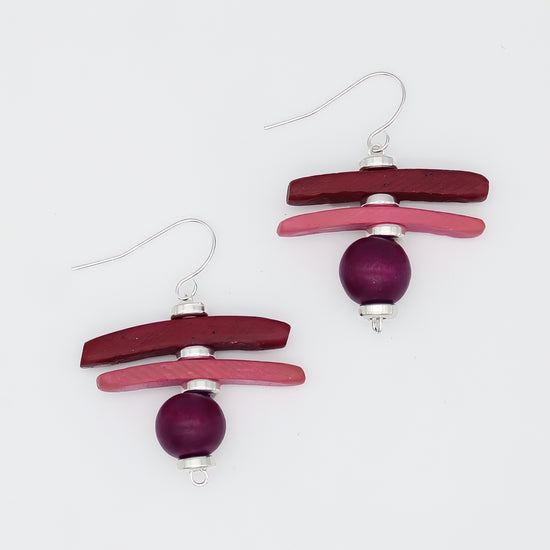 Fuchsia Skylar Coastal Aura Earrings - Sylca Designs - Chunky Jewelry 
