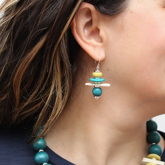 Turquoise and Yellow Radiance Earrings
