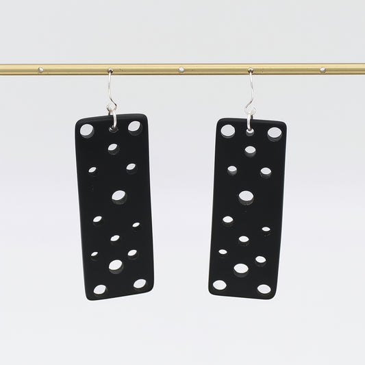 Black Rectangle Cut Out Earring