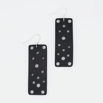 Black Rectangle Cut Out Earring
