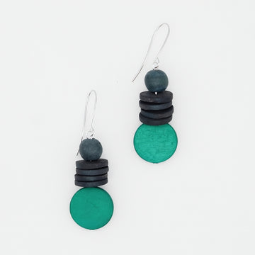 Teal and Gray Dusk Earrings