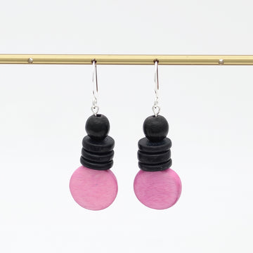 Pink and Black Dusk Earrings