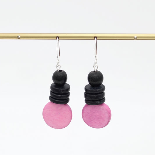 Pink and Black Dusk Earrings