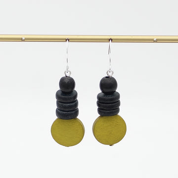 Gray and Chartreuse Dusk Earrings