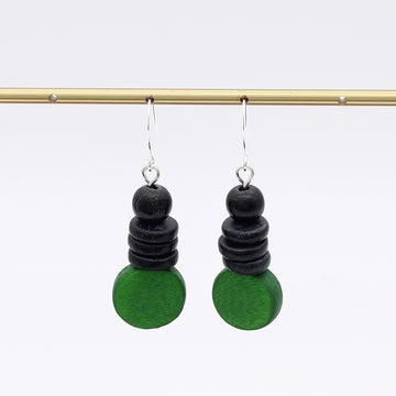 Green and Black Dusk Earrings
