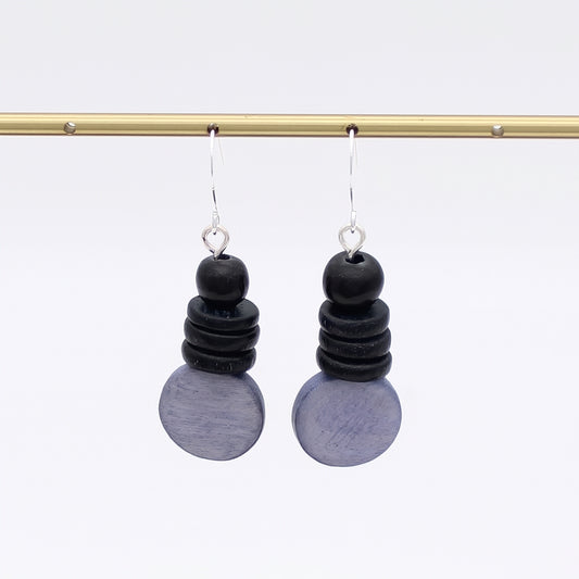 Periwinkle and Black Dusk Earrings