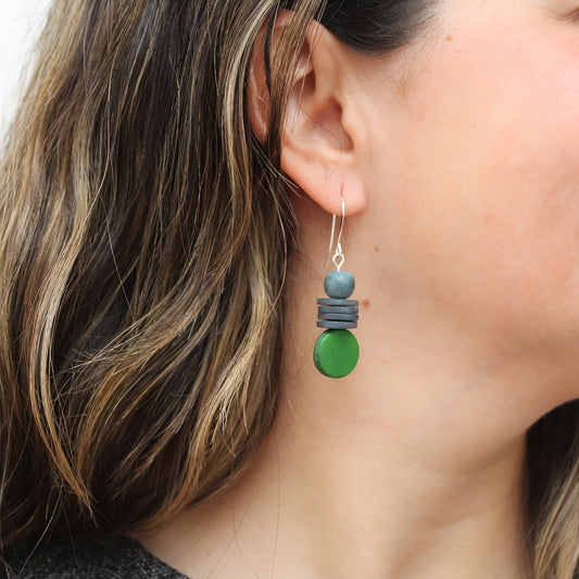 Green and Gray Dusk Earrings