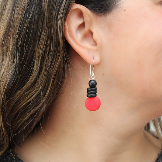 Red and Black Dusk Earrings
