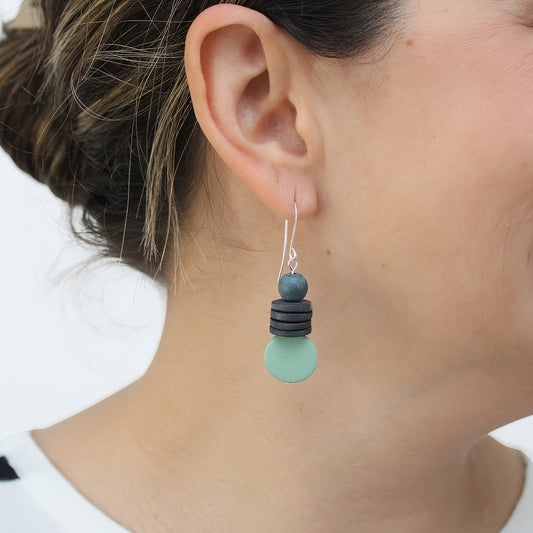 Mint and Gray Dusk Earrings