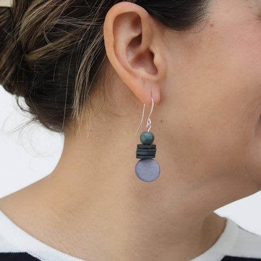 Periwinkle and Gray Dusk Earrings