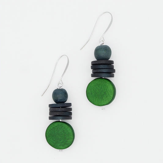 Green and Gray Dusk Earrings