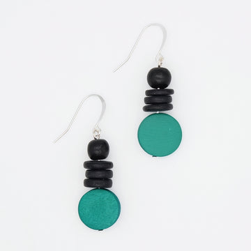 Teal and Black Dusk Earrings