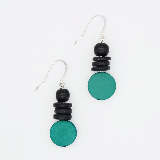 Teal and Black Dusk Earrings