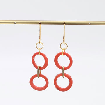 Coral Double Link Drop Earrings