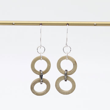 Taupe Double Link Drop Earrings