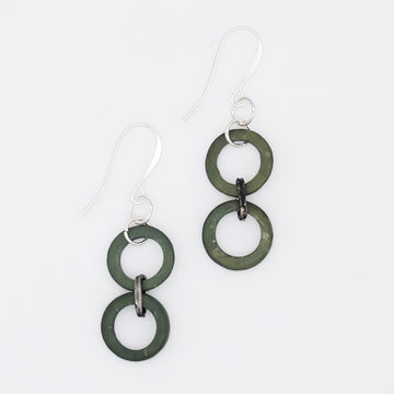 Olive Double Link Drop Earrings