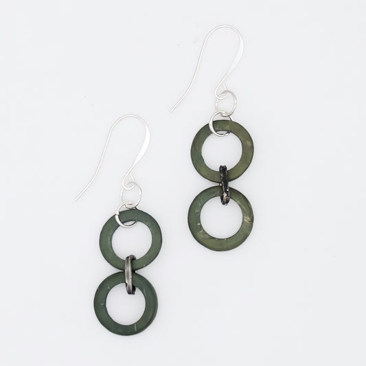 Olive Double Link Drop Earrings