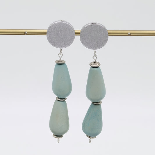 Blue Driftwood Teardrop Earring