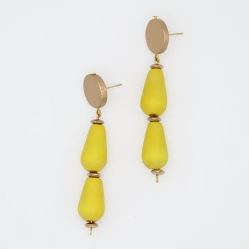 Yellow Driftwood Teardrop Earring