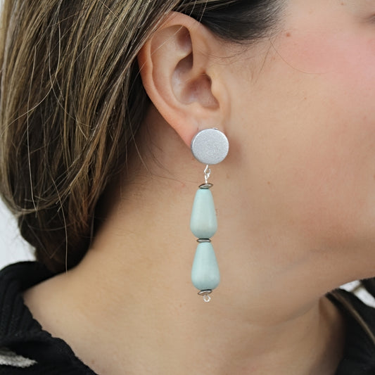 Blue Driftwood Teardrop Earring