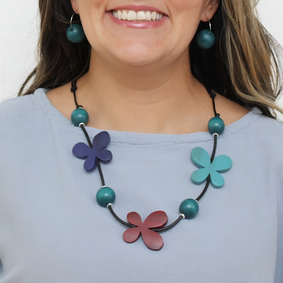 Multicolor Woodland Whisper Necklace - Sylca Designs - Chunky Jewelry 