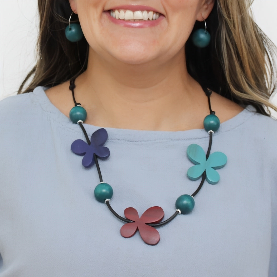 Multicolor Woodland Whisper Necklace - Sylca Designs - Chunky Jewelry 