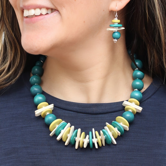 Turquoise and Yellow Radiance Statement Necklace