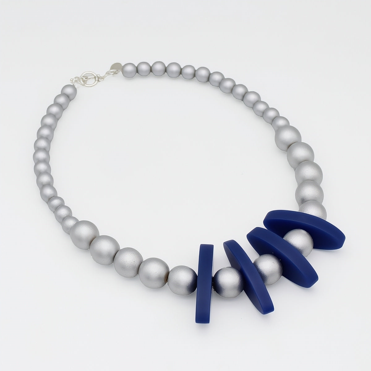 Silver and Blue Mirage Necklace - Sylca Designs - Chunky Jewelry 