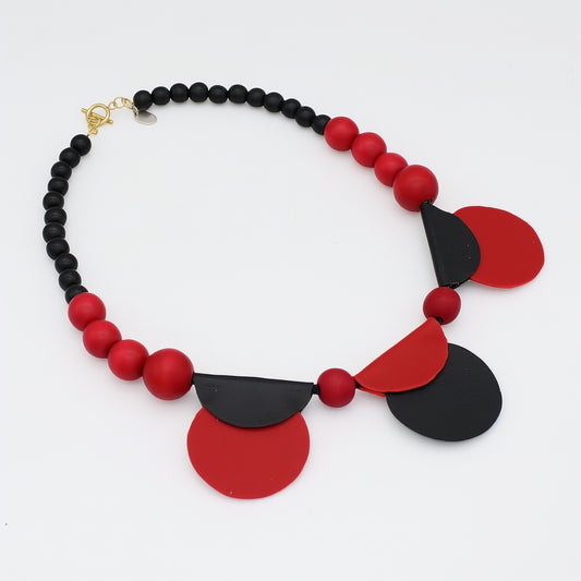 Ruby Rae Half Moon Leather Statement Necklace