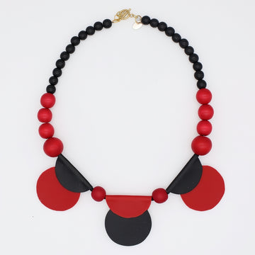 Ruby Rae Half Moon Leather Statement Necklace
