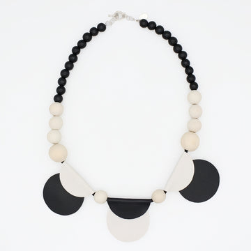 White Rae Half Moon Leather Statement Necklace