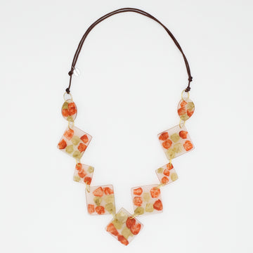 Geometric Amber Frost Necklace