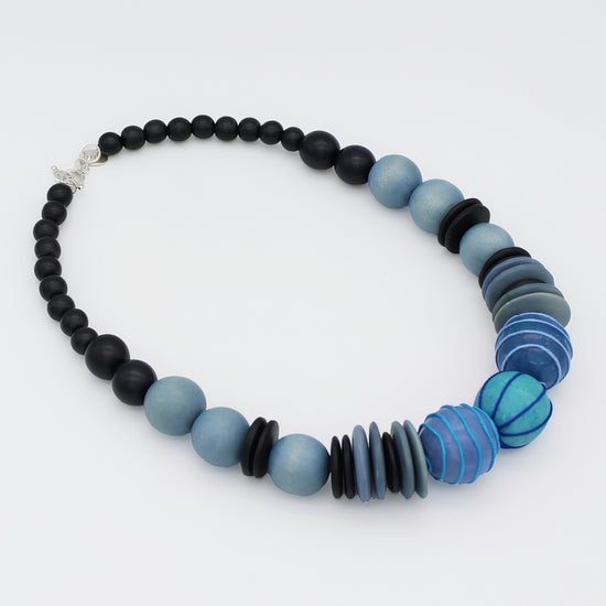 Blue Elowen Bead Necklace - Sylca Designs - Chunky Jewelry 