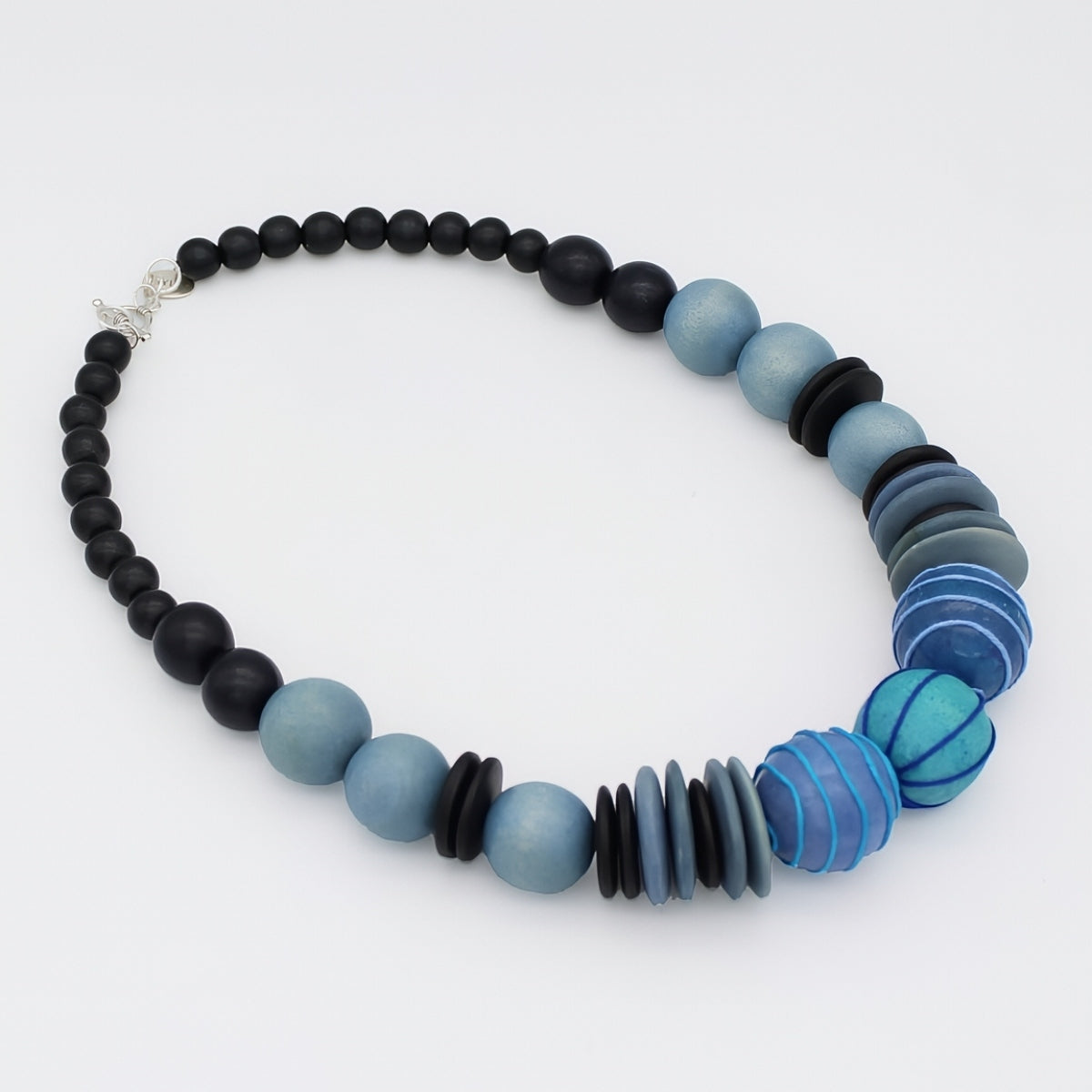 Blue Elowen Bead Necklace - Sylca Designs - Chunky Jewelry 